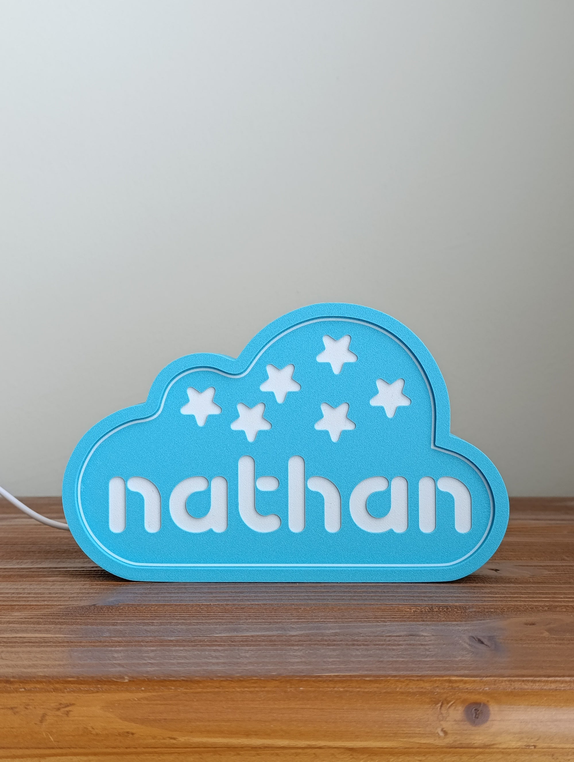 Personalized Cloud Night Light — Custom Name LED Lamp for Kids
