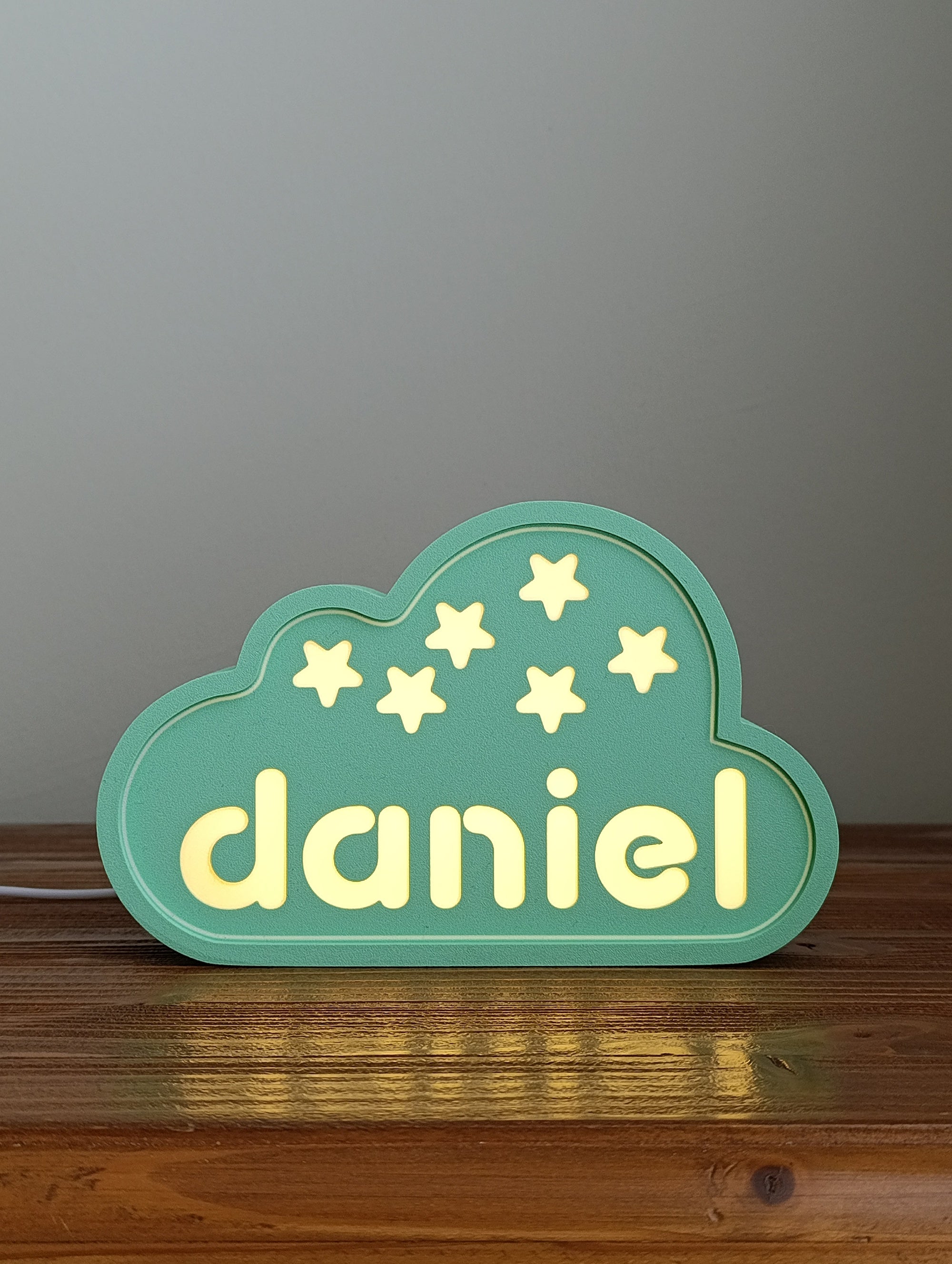 Personalized Cloud Night Light — Custom Name LED Lamp for Kids