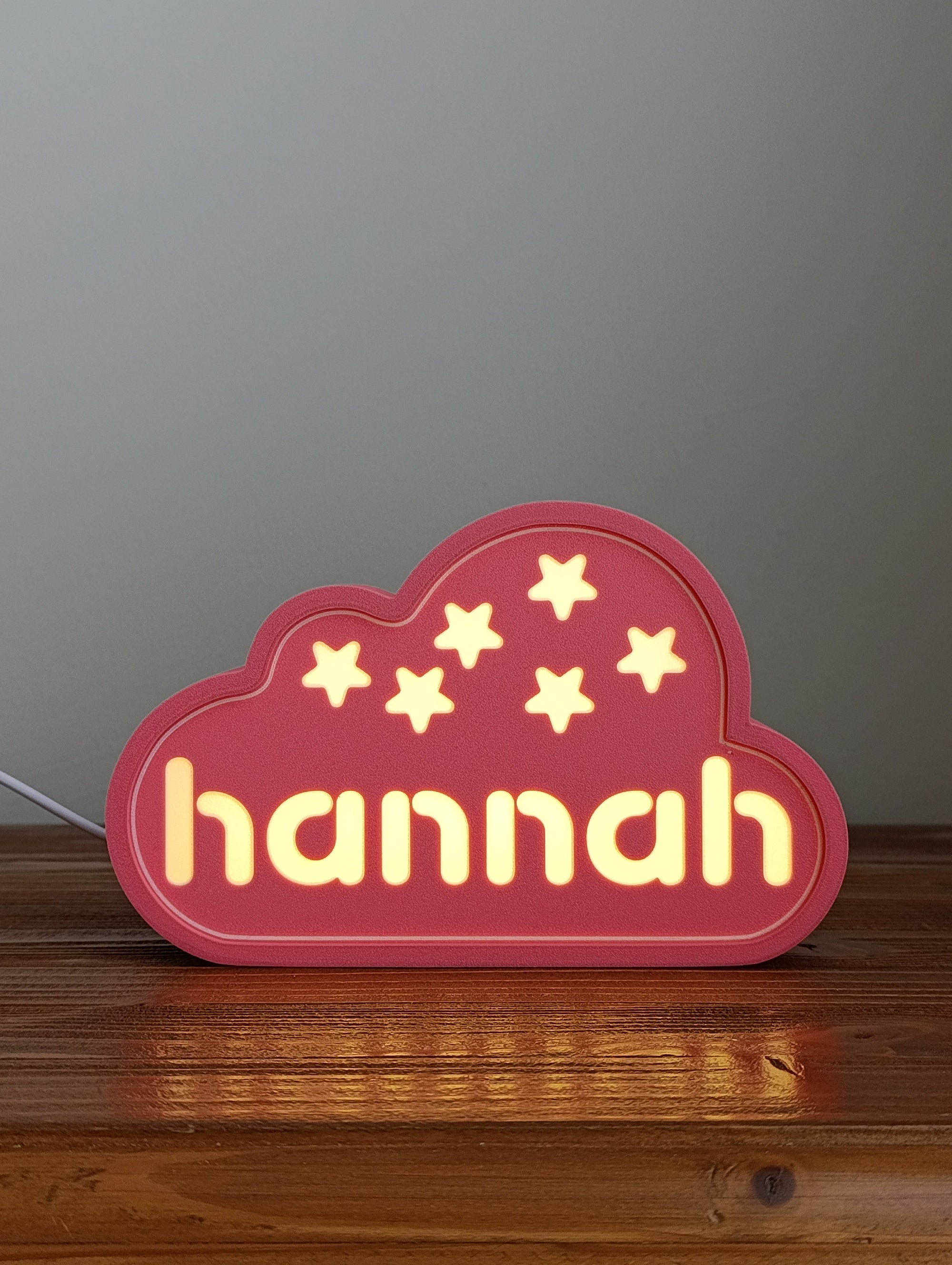 Personalized Cloud Night Light — Custom Name LED Lamp for Kids