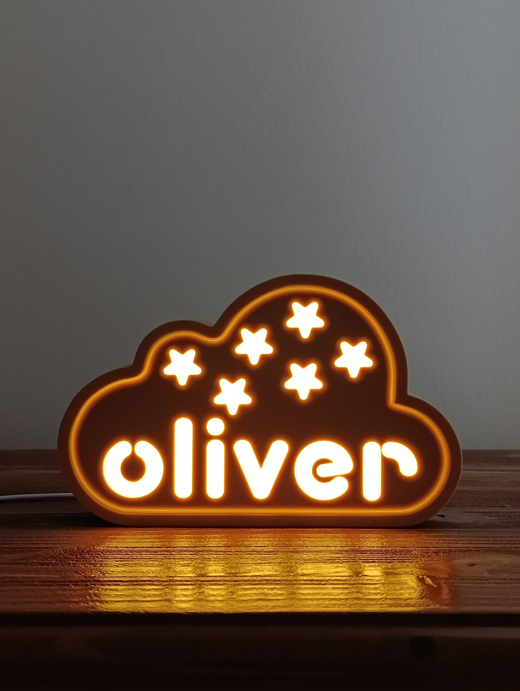Personalized Cloud Night Light — Custom Name LED Lamp for Kids