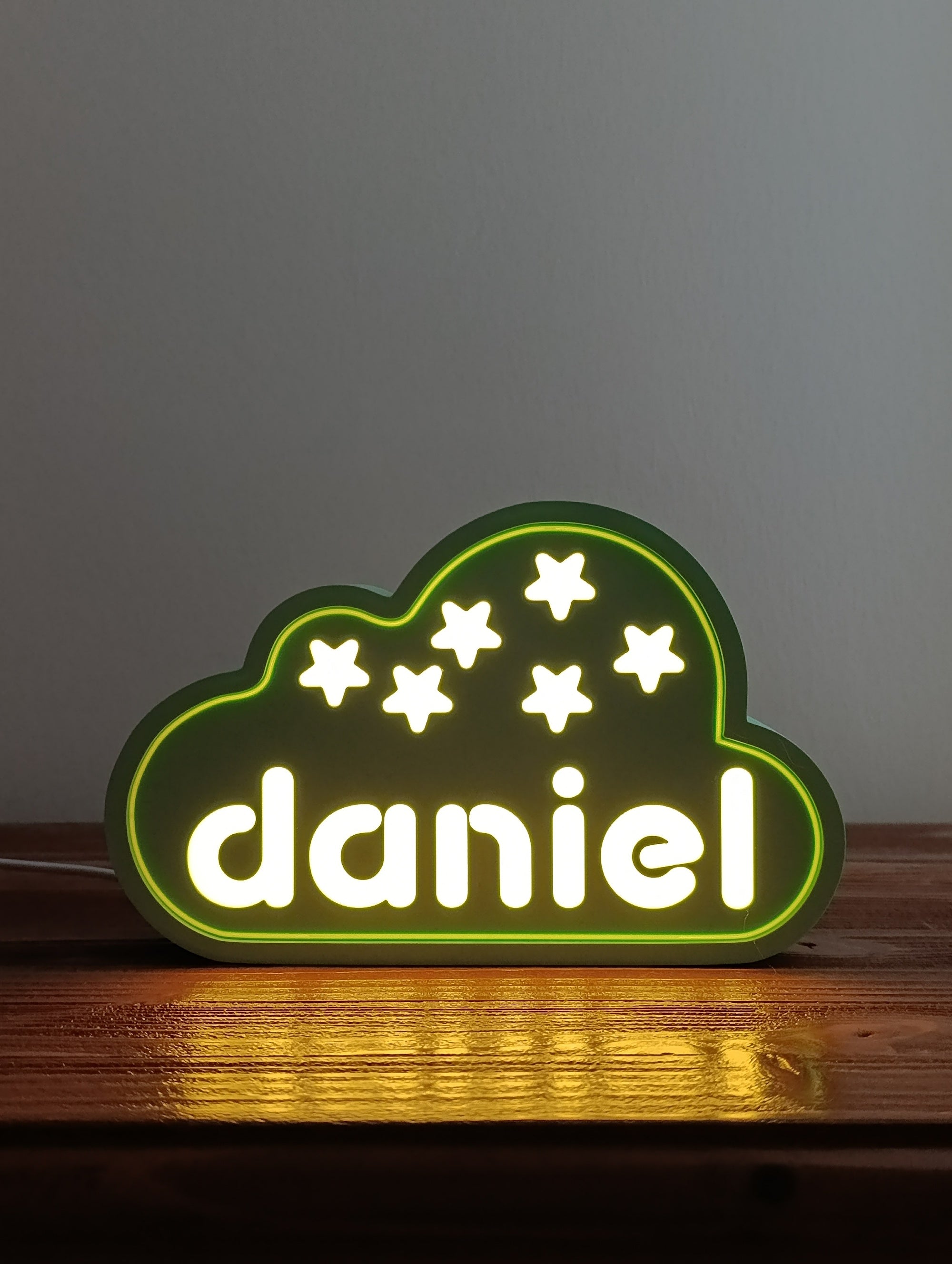 Personalized Cloud Night Light — Custom Name LED Lamp for Kids