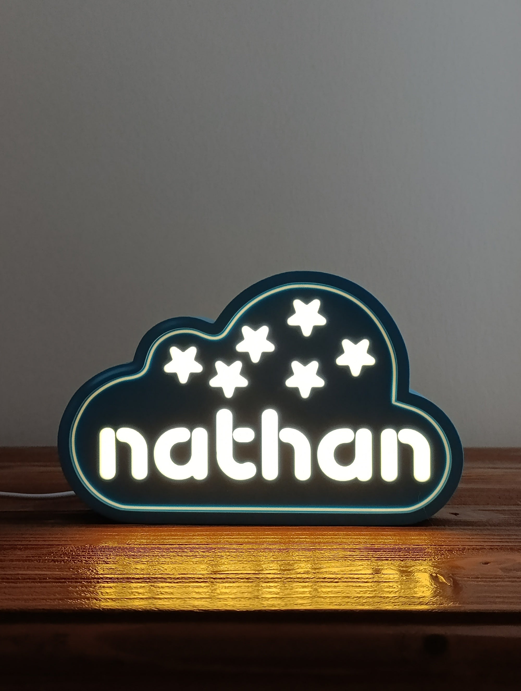 Personalized Cloud Night Light — Custom Name LED Lamp for Kids