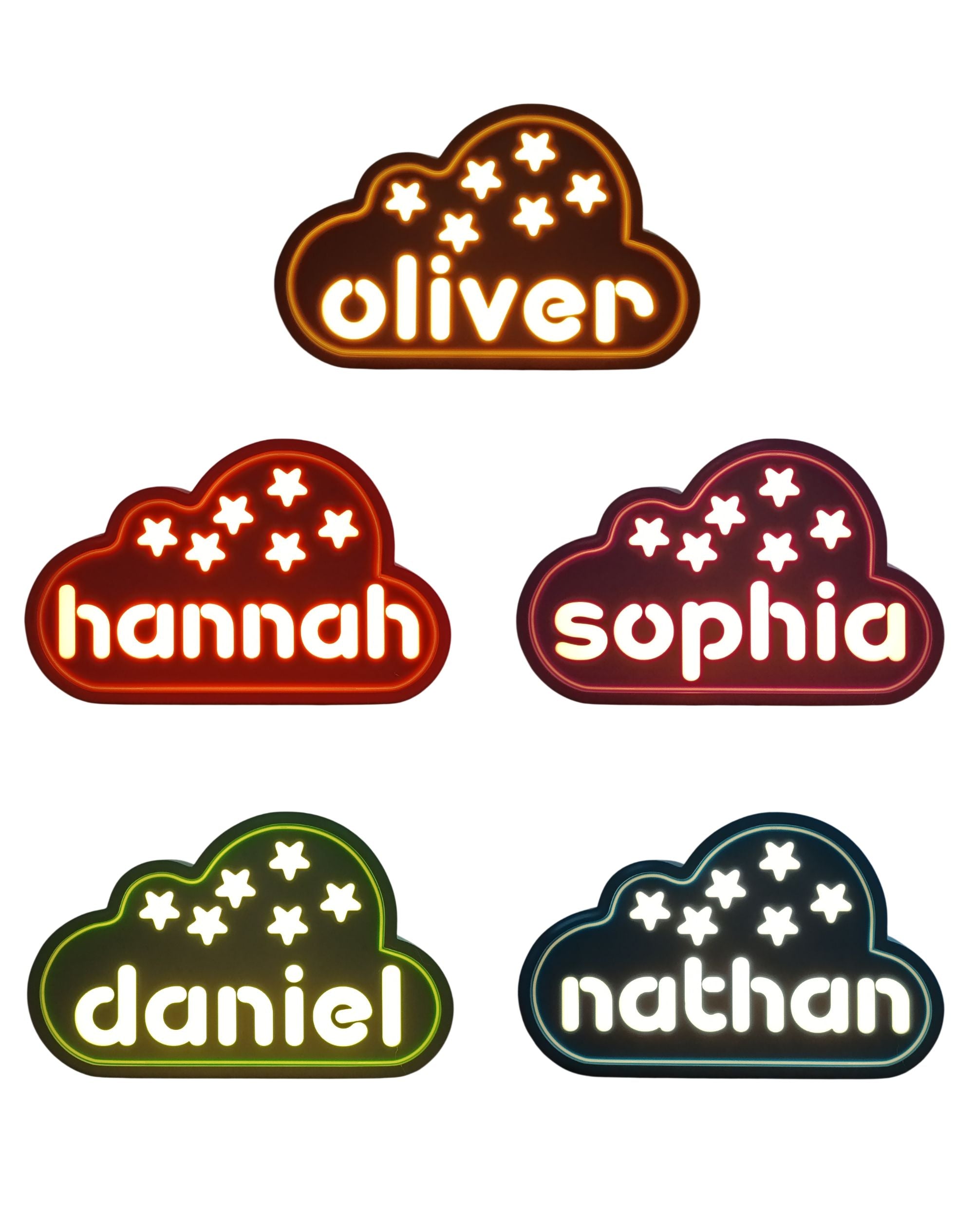 Personalized Cloud Night Light — Custom Name LED Lamp for Kids