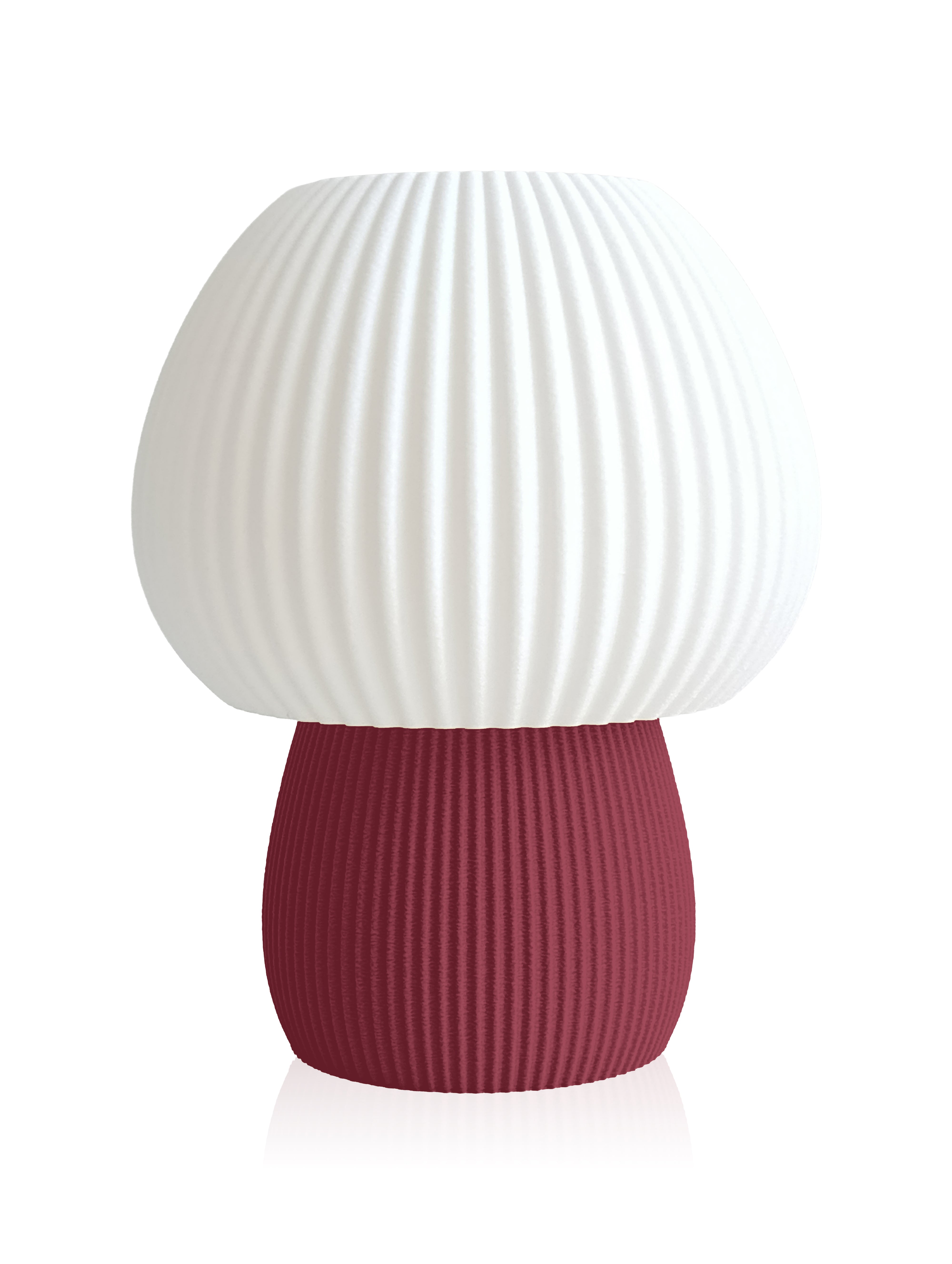 Yatak odasında komodin üzerinde yanan Lumora modern mantar abajur