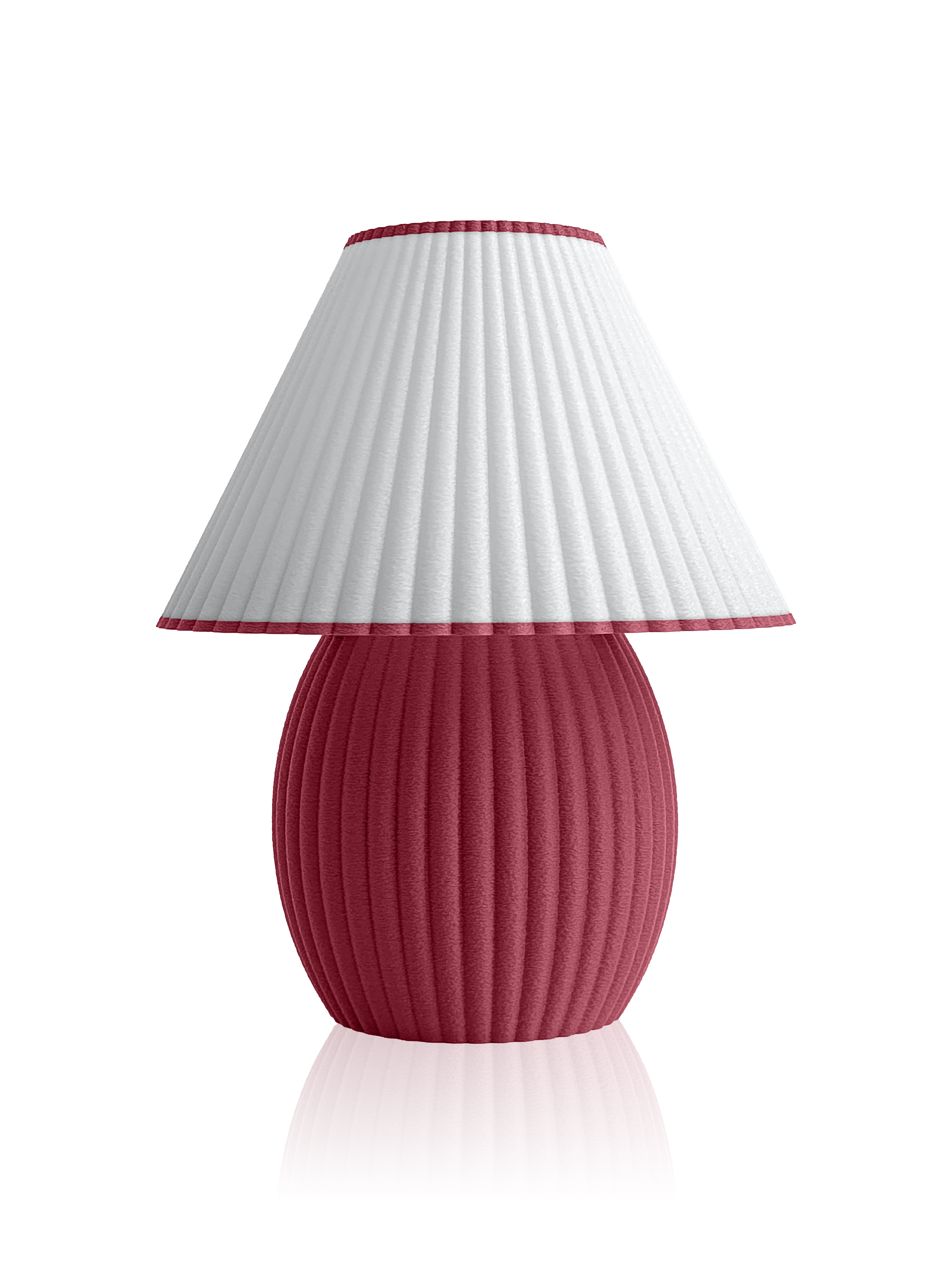 Bordo renkli pileli görünümlü modern abajur