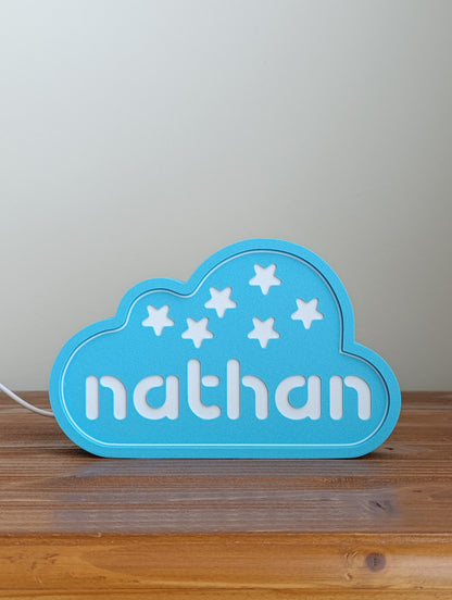 Personalized Cloud Night Light — Custom Name LED Lamp for Kids