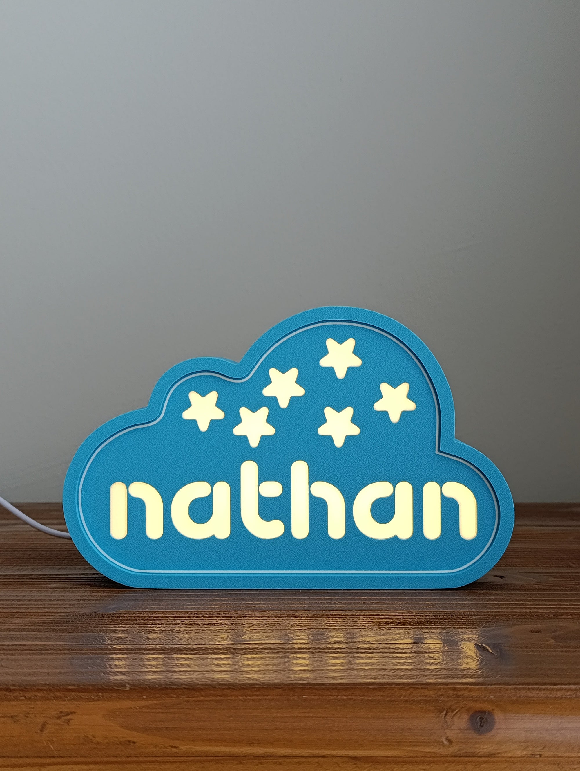Personalized Cloud Night Light — Custom Name LED Lamp for Kids