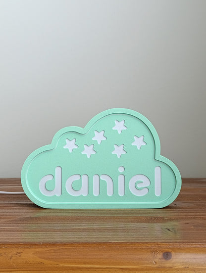 Personalized Cloud Night Light — Custom Name LED Lamp for Kids