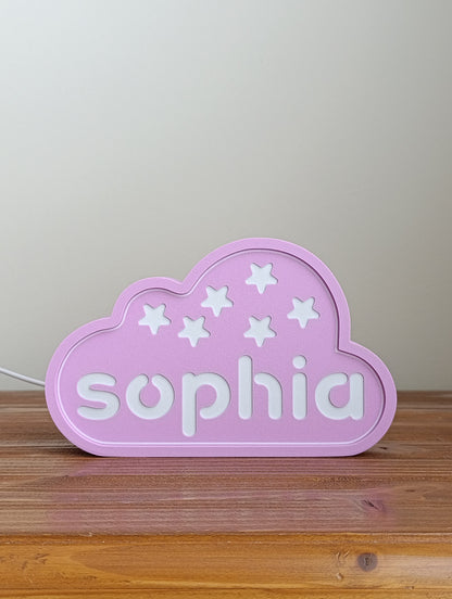 Personalized Cloud Night Light — Custom Name LED Lamp for Kids
