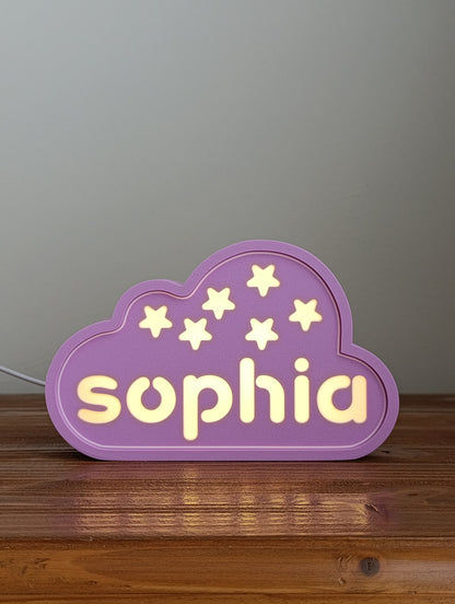 Personalized Cloud Night Light — Custom Name LED Lamp for Kids