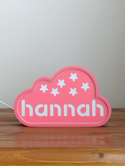 Personalized Cloud Night Light — Custom Name LED Lamp for Kids