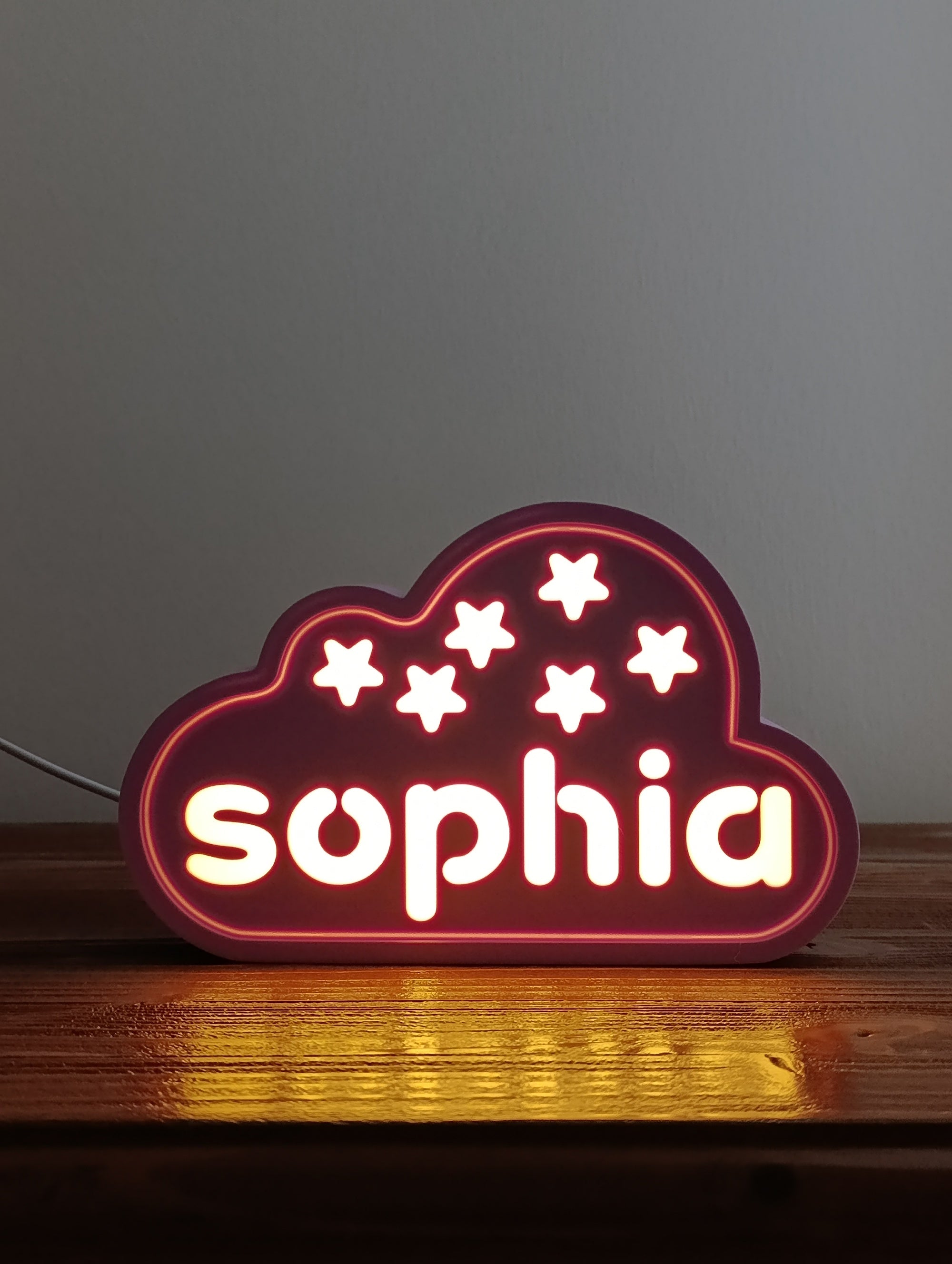 Personalized Cloud Night Light — Custom Name LED Lamp for Kids