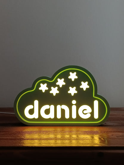 Personalized Cloud Night Light — Custom Name LED Lamp for Kids