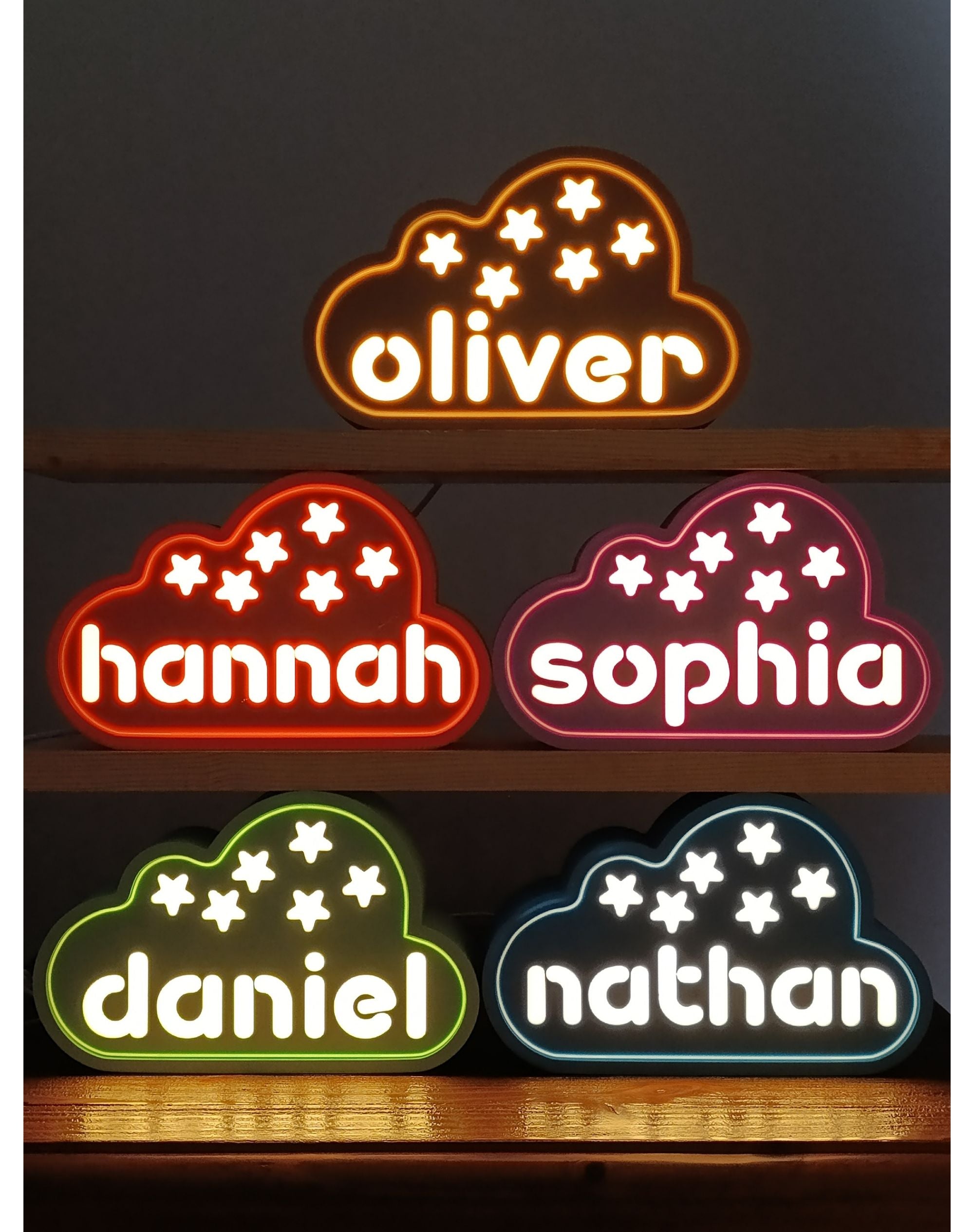 Personalized Cloud Night Light — Custom Name LED Lamp for Kids