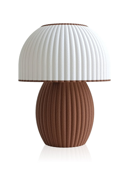 Yatak odası komodini üzerinde dikey çizgili dokulu Orbela Line abajur