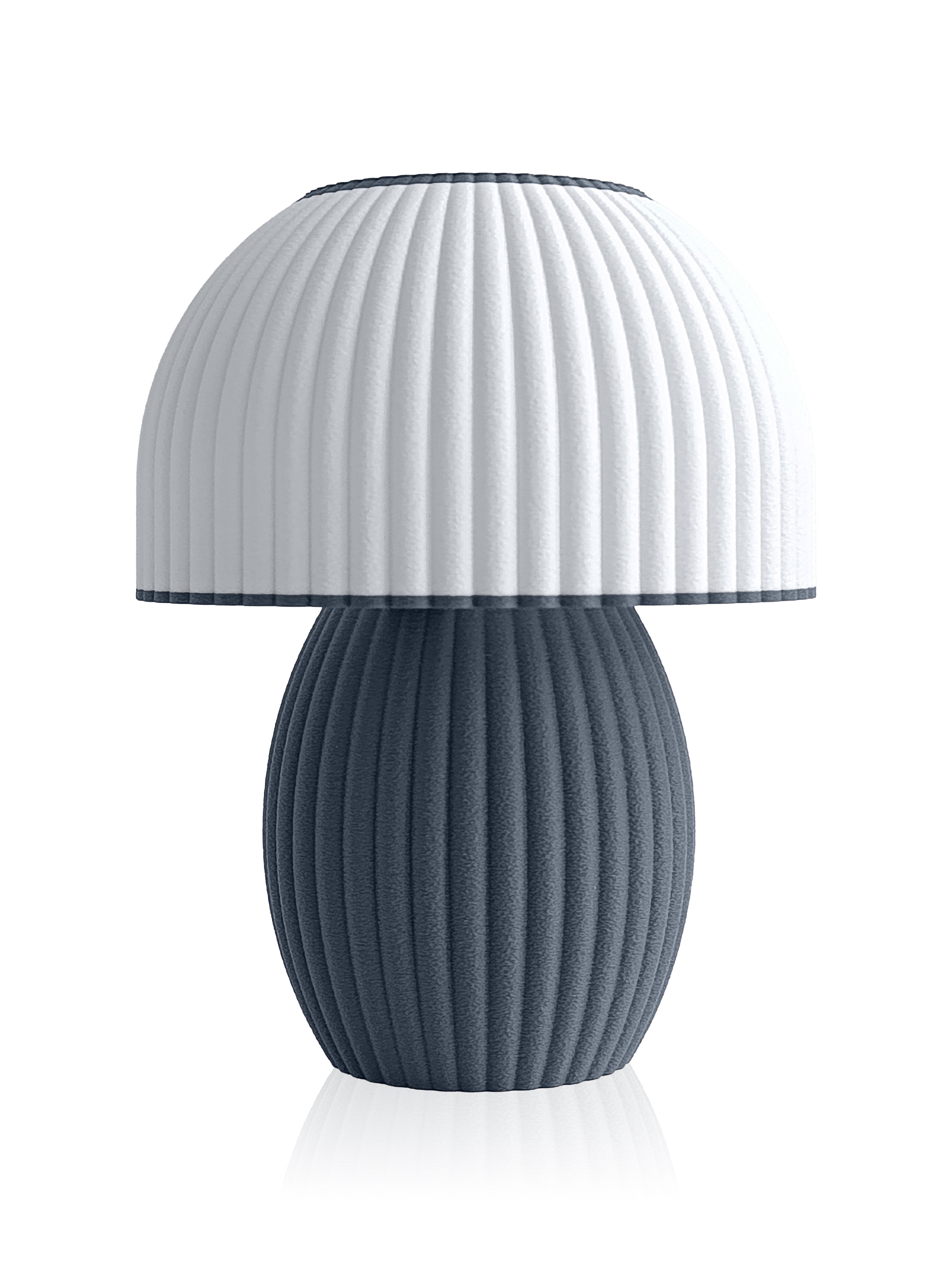 Yatak odası komodini üzerinde dikey çizgili dokulu Orbela Line abajur