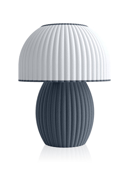 Yatak odası komodini üzerinde dikey çizgili dokulu Orbela Line abajur