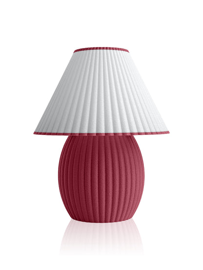 Bordo renkli pileli görünümlü modern abajur