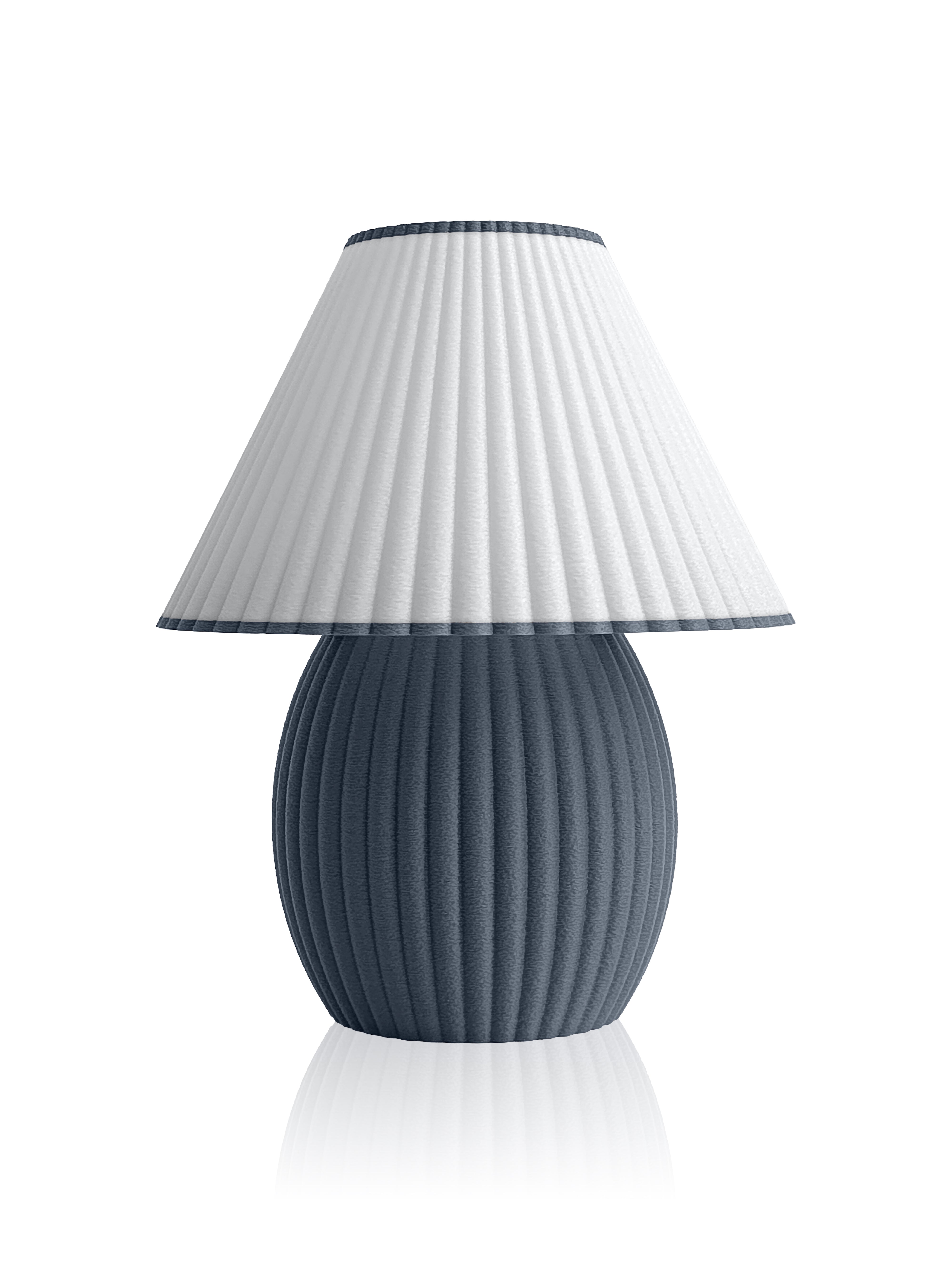 Gri renkli pileli görünümlü modern abajur