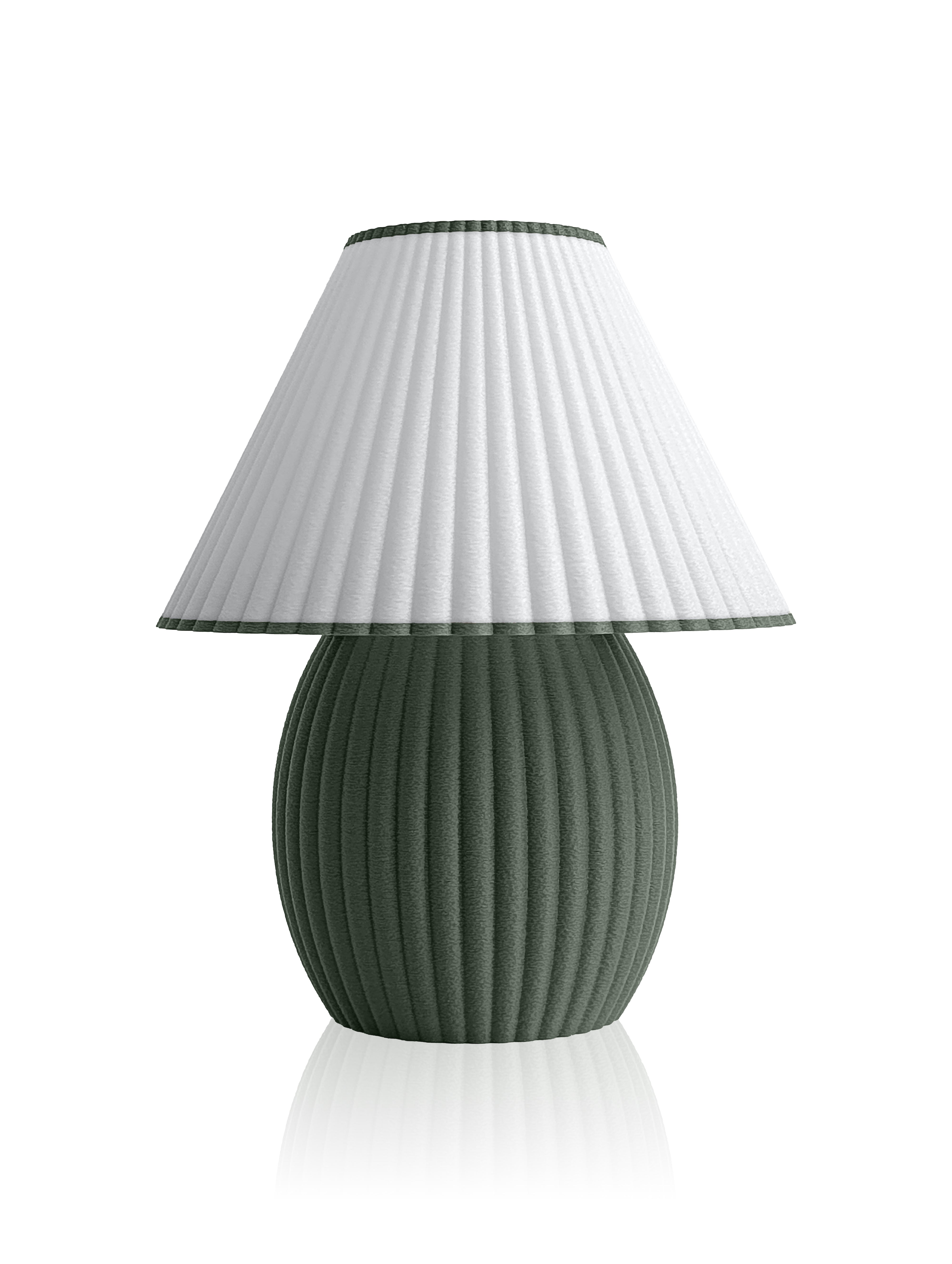 Yeşil renkli pileli görünümlü modern abajur