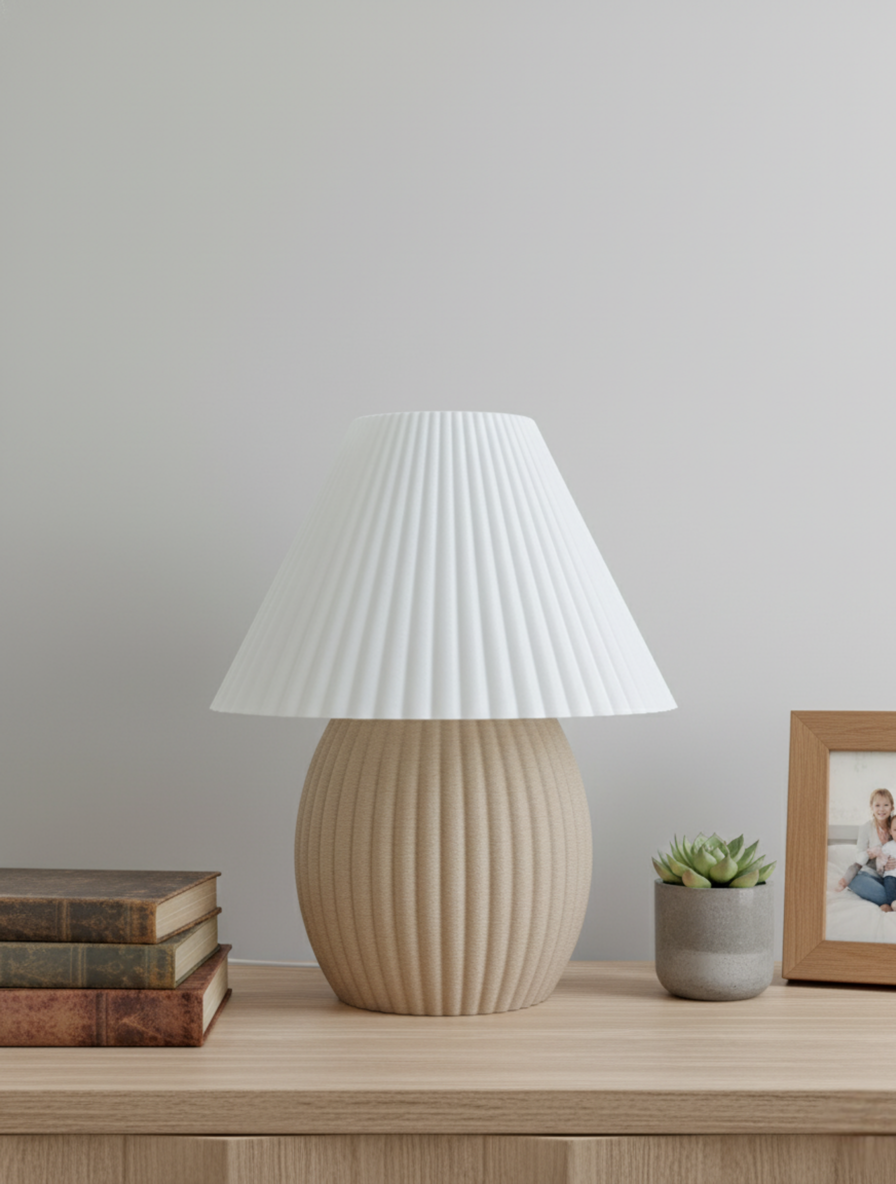 Modern yatak odası dekorasyonu için mocca konik abajur Friloon