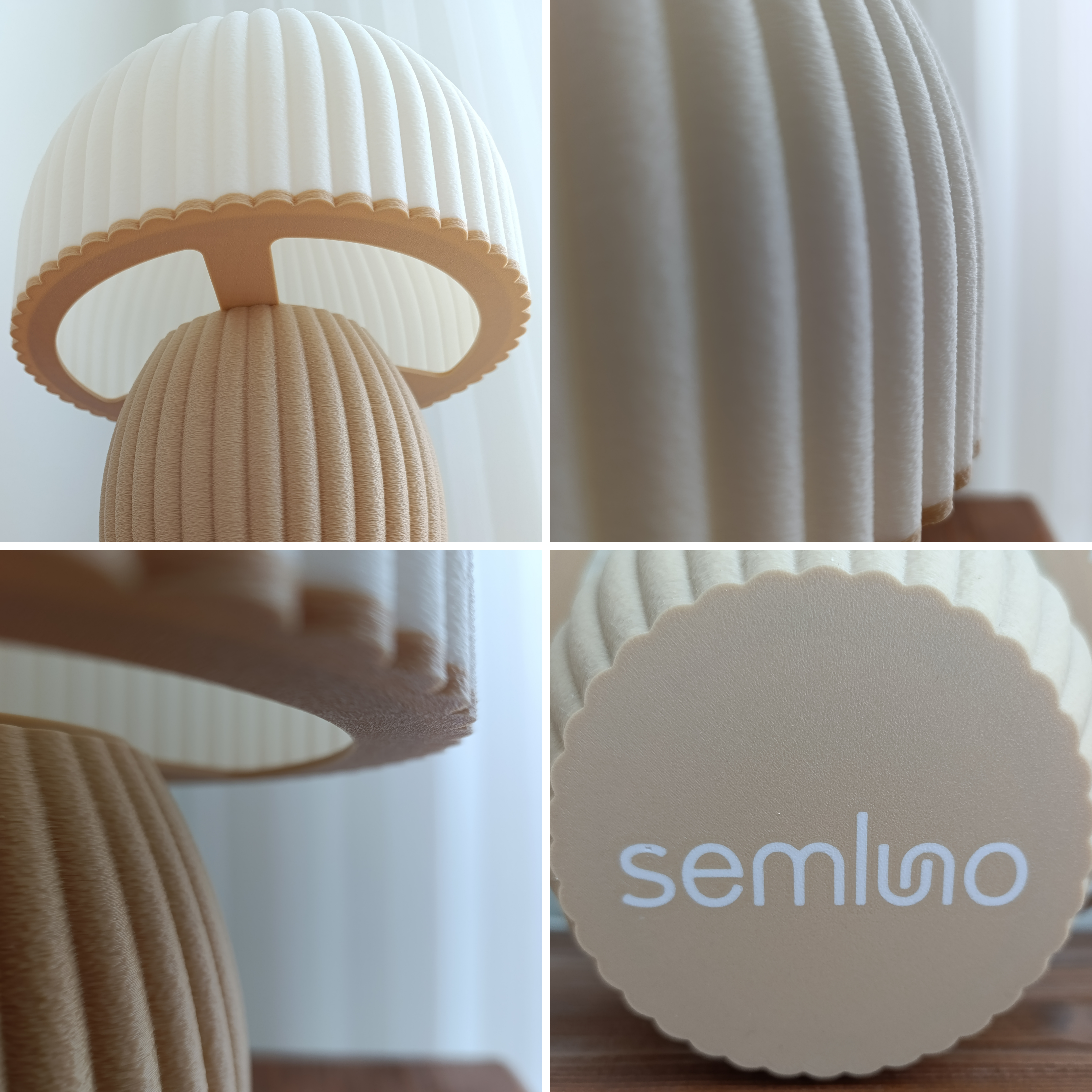 Minimalist dekorasyon için sütlü kahve çizgili abajur