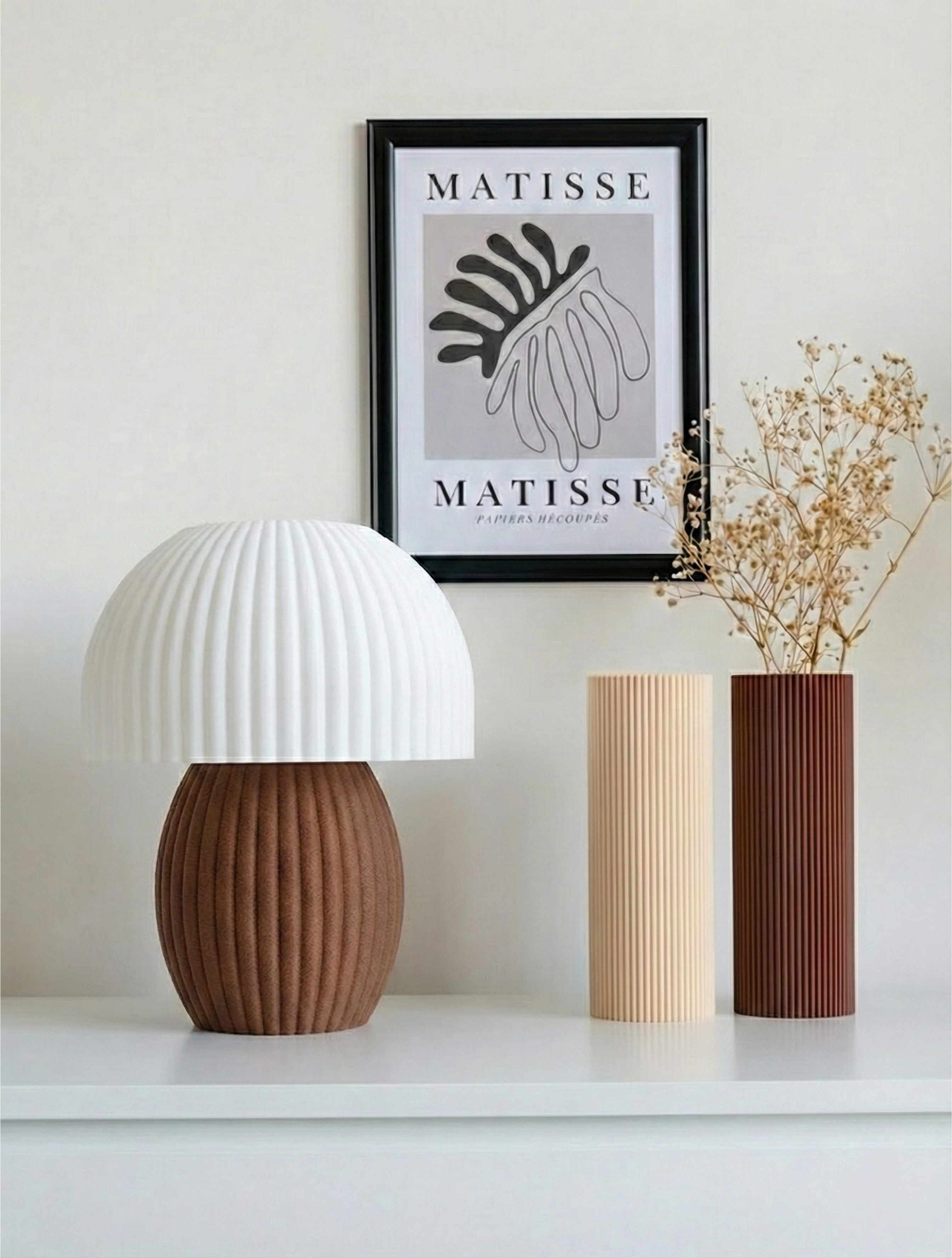 Minimalist ev dekorasyonu için tarçın kabuğu kubbe abajur